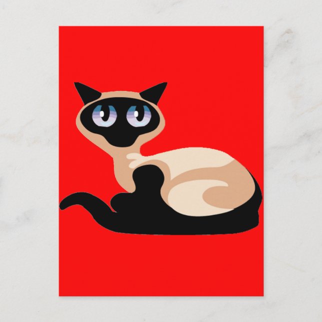 Postal Gato siamés (Anverso)