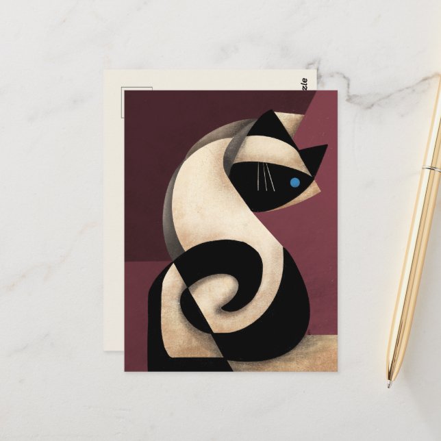 Postal Gato siamés (Anverso/Reverso In Situ)