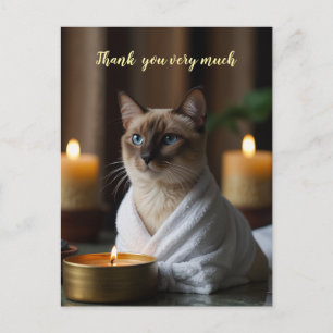 Postal Gato siamés en Spa muchas gracias 