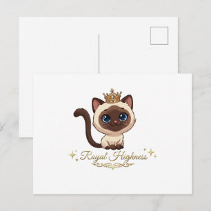 Postal Gato siamés real lindo