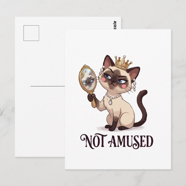 Postal Gato siamés regio no divertido (Anverso / Reverso)