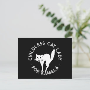Postal Gato sin hijos Lady para kamala gato divertido neg