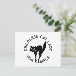Postal Gato sin hijos Lady para kamala gato negro gracios
