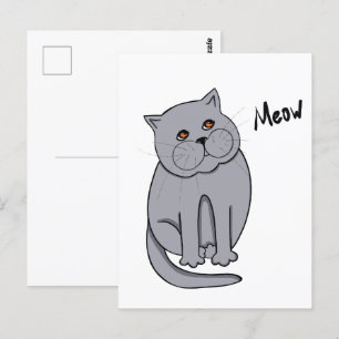 Postal Gato soñado con ojos naranjas