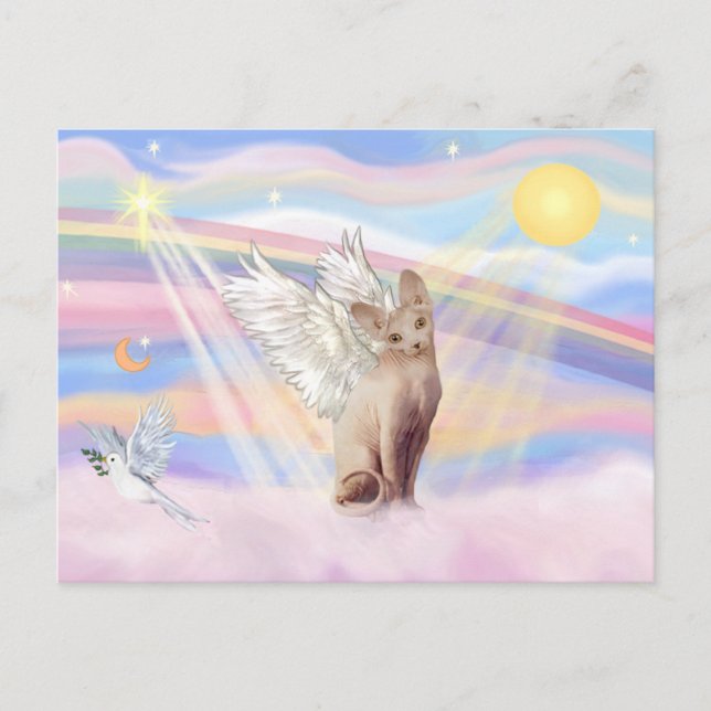 Postal Gato Sphynx 1 - Nubes (Anverso)