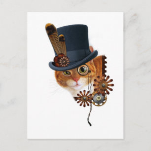 Postal Gato Steampunk