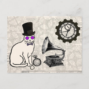 Postal Gato Steampunk