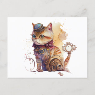 Postal Gato Steampunk