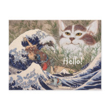 Gato supernatural en la gran ola