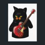 Postal Gato tocando guitarra acústica Músico genial Guita<br><div class="desc">Gato tocando guitarra acústica Músico genial Guitarrista Diseño familiar Regalo Postal Colección clásica.</div>