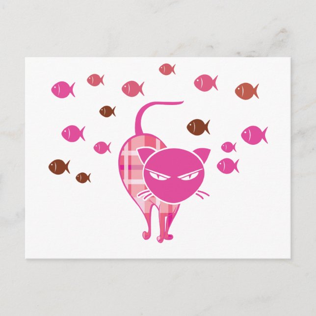 Postal Gato travieso (Anverso)