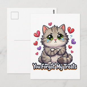Postal Gato Triste Olvidaste Mis Golosinas