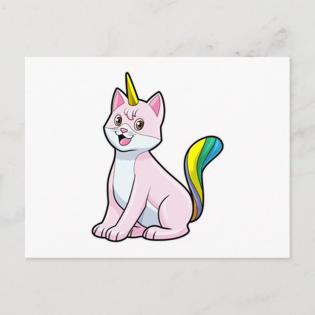 Postal Gato Unicornio (Anverso)