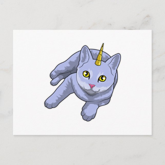 Postal Gato Unicornio (Anverso)