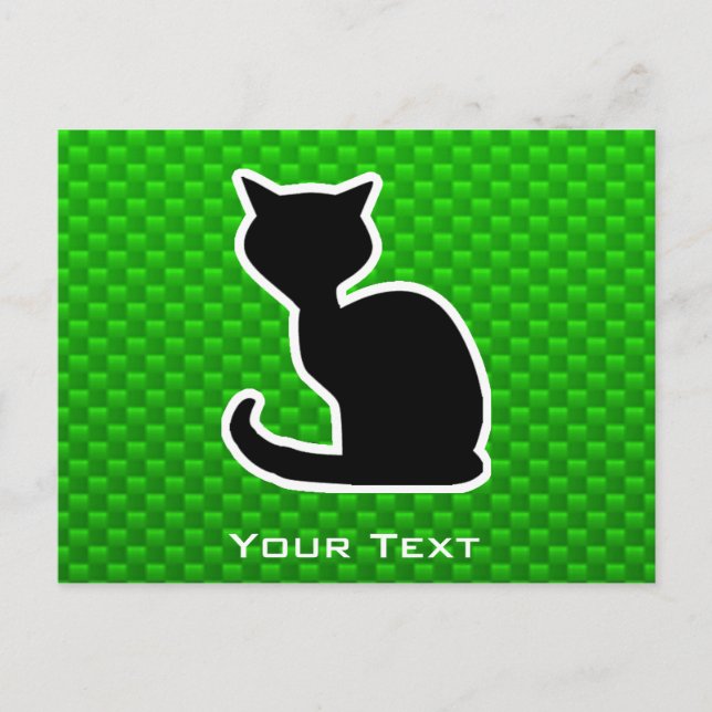 Postal Gato verde (Anverso)
