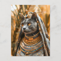 Gato vestido como Reina del faraón