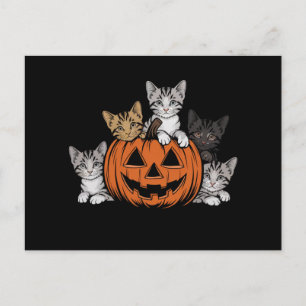 Postal Gato Vintage Años 90 Halloween Retro Temporada Esp