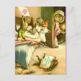 Postal Gato y gatitos divertidos del día de la madre, ima