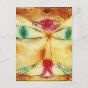 Postal Gato y pájaro de Paul Klee