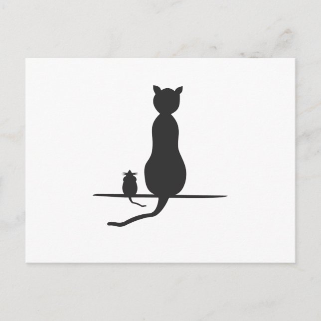 Postal gato y ratón (Anverso)