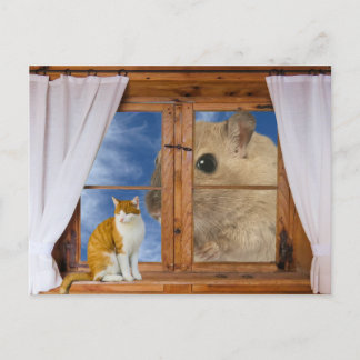 Postal Gato y ratón divertidos