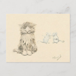 Postal Gato y ratones