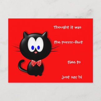 Postal Gato y saludo
