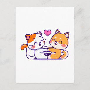 Postal Gato y Shiba Inu