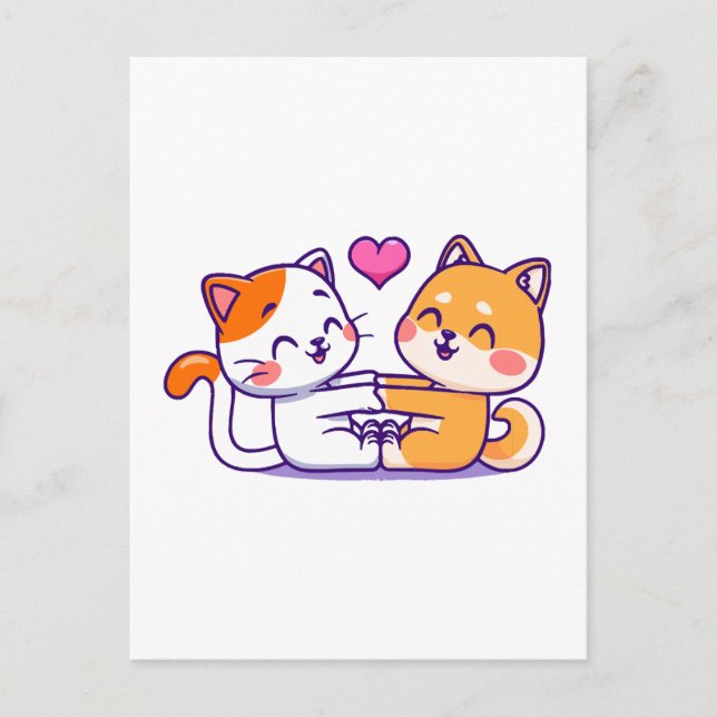 Postal Gato y Shiba Inu (Anverso)
