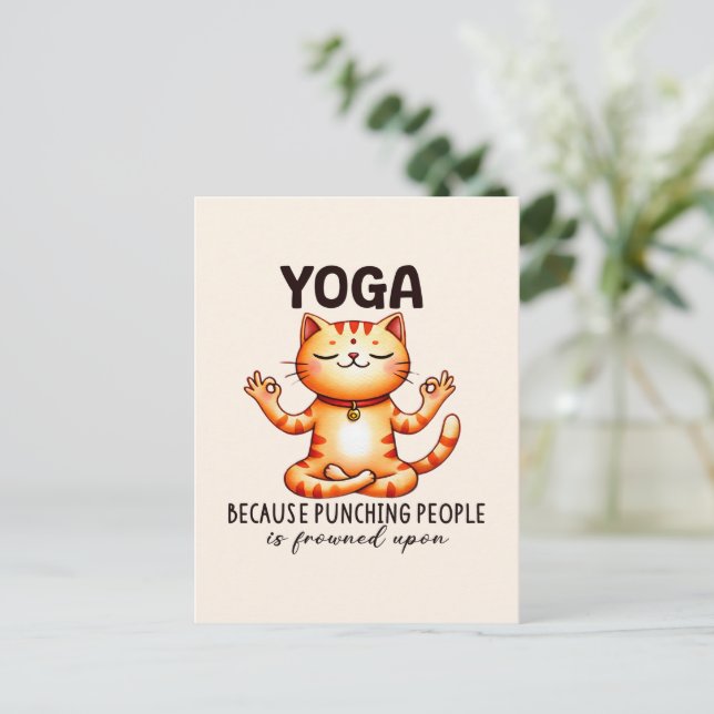 Postal Gato Yoga Pose - Gracioso Yoga (Anverso de pie)