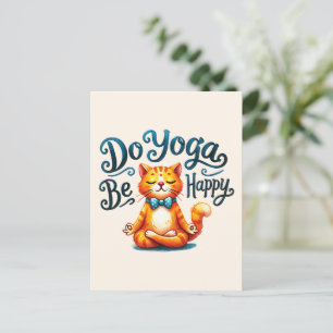Postal Gato Yoga Pose - Haz Yoga, sé feliz