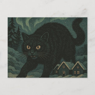 Postal gato yule de Navidad islandés