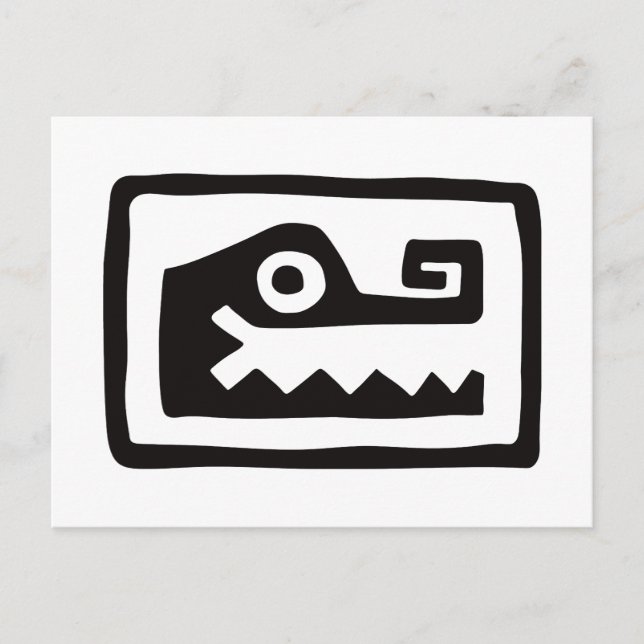 Postal Gator, jeroglífico mexicano (maya) (Anverso)