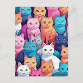 Postal Gatos arcoiris, paso a paso