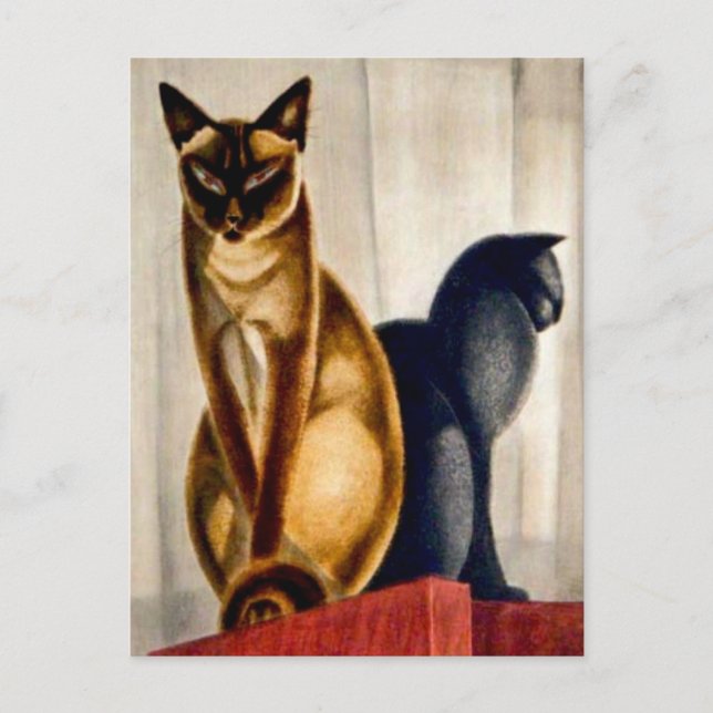 Postal Gatos Art Deco (Anverso)