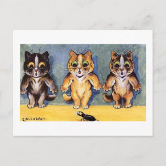 Postal Gatos aterradores de Louis Wain