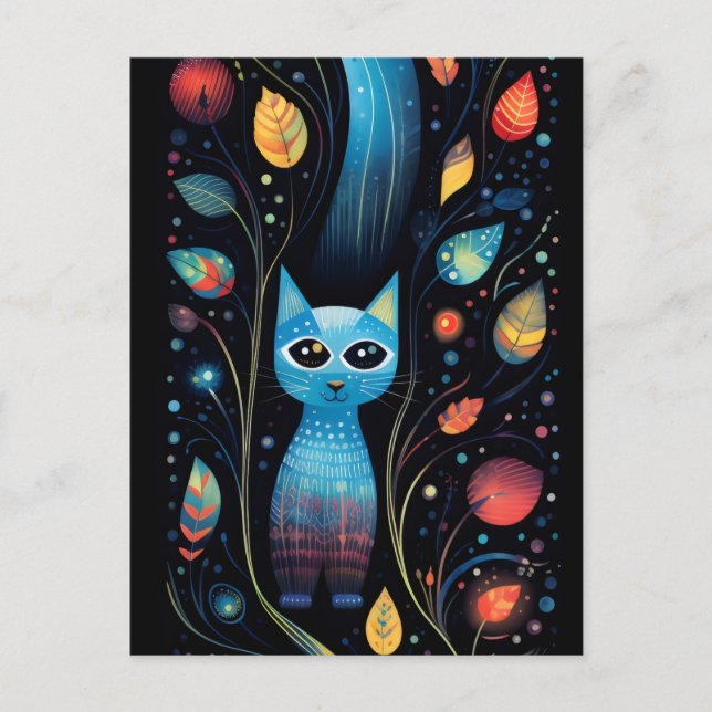 Postal Gatos azules (Anverso)