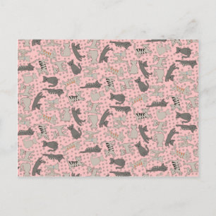 Postal Gatos Bailando Con Impresiones De Paw