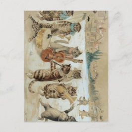Postal Gatos cantan villancicos por Louis Wain