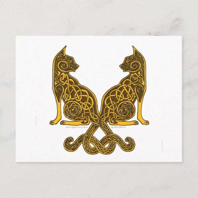 Postal gatos celtas 6 oro de bronce (Anverso)