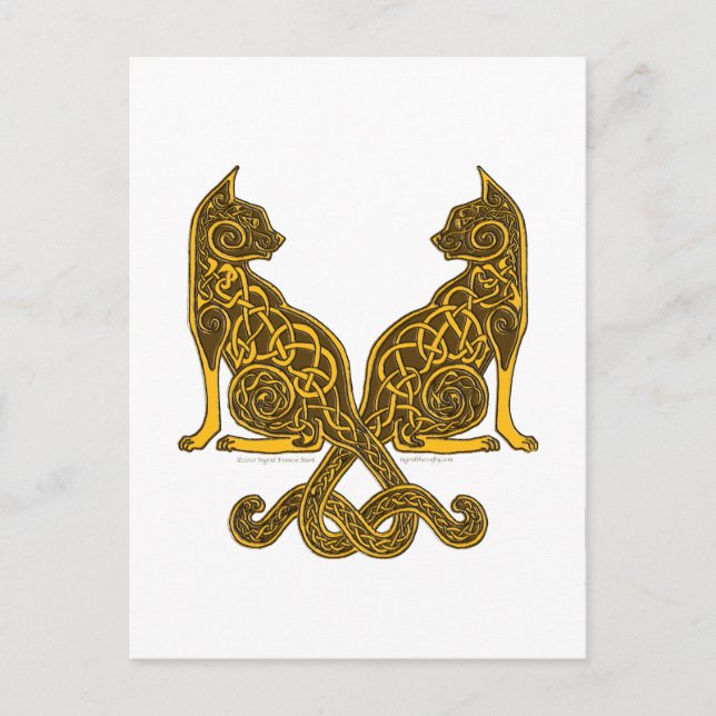 Postal gatos celtas 6 oro de bronce (Anverso)