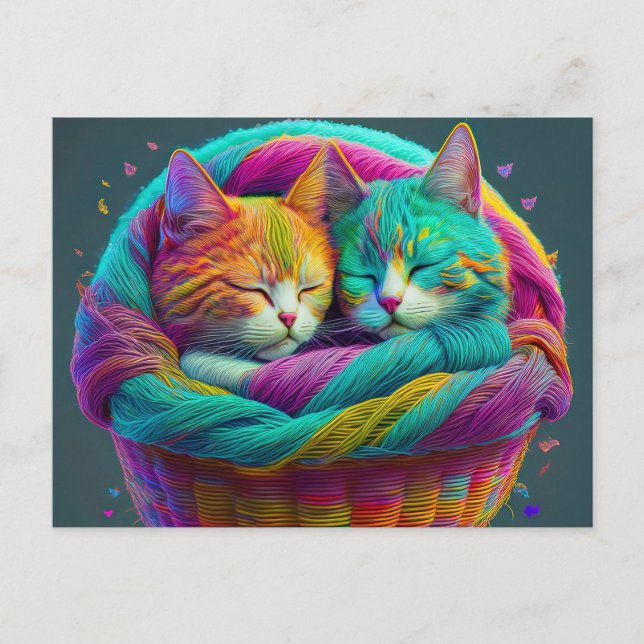 Postal Gatos con hilo de IA (Anverso)
