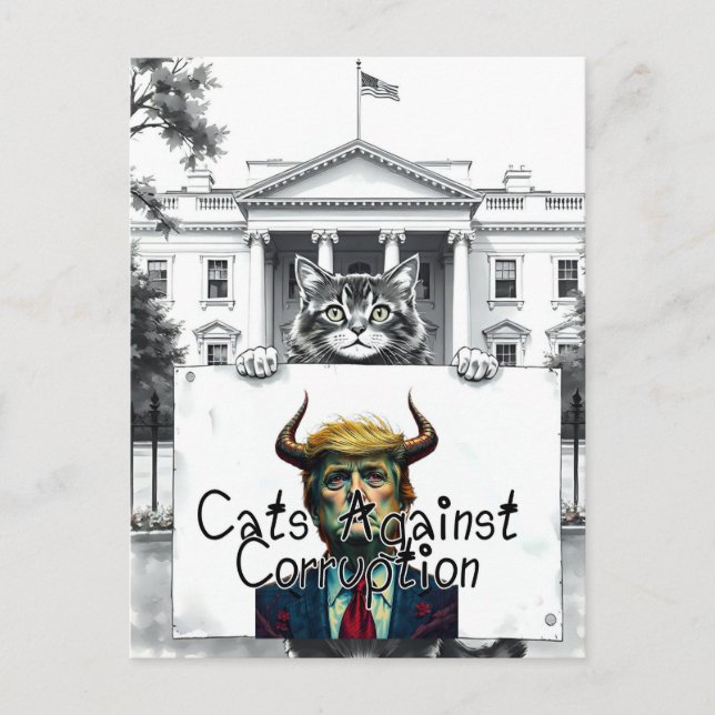 Postal Gatos contra la corrupción (Anverso)