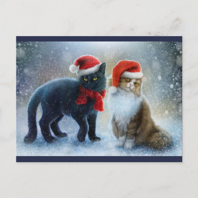 Postal Gatos cortos (Christmas Theme Holiday Postcard!)