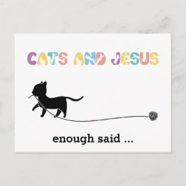 Postal Gatos cristianos y Jesús | Suficiente