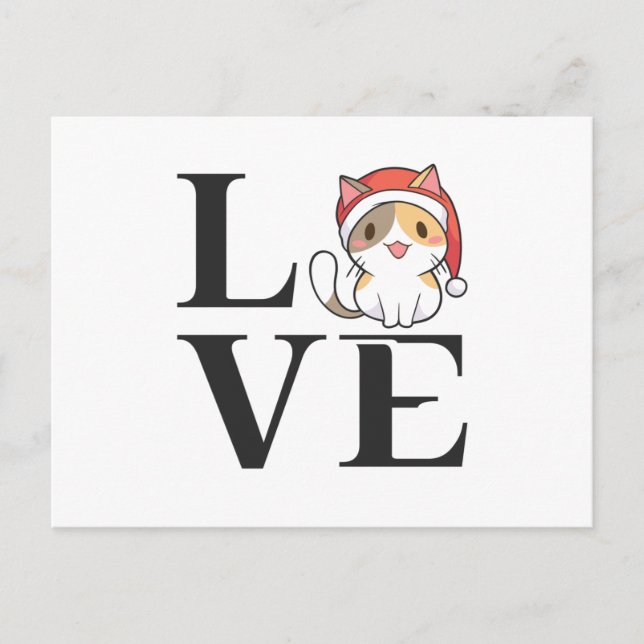 Postal Gatos de amor - Santa Kitten (Anverso)
