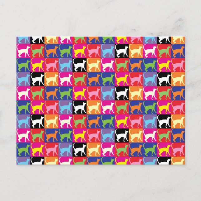 Postal Gatos de arte pop (Anverso)