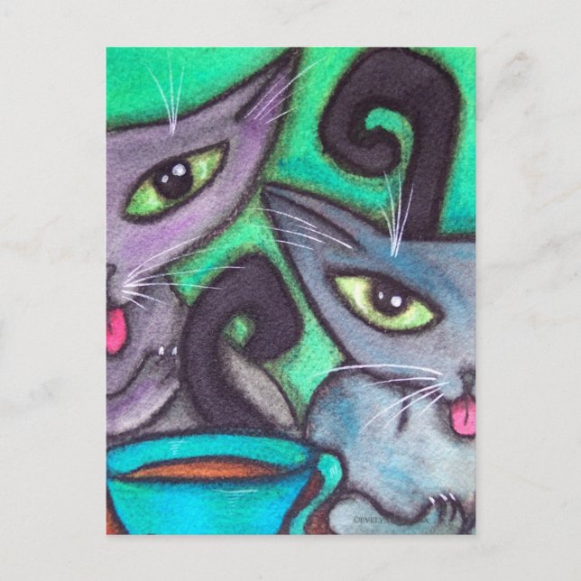 POSTAL GATOS DE CAFÉ (Anverso)