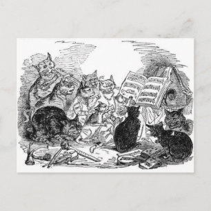 Postal Gatos de canto vintage