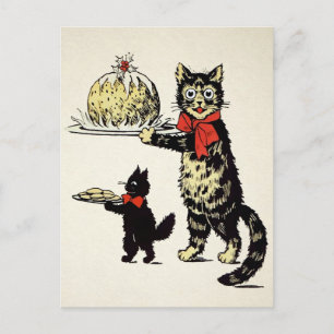 Postal Gatos de época que sirven Navidades de postre